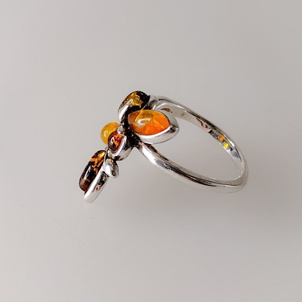Authentic Multi-Colored Amber Ring - image 4